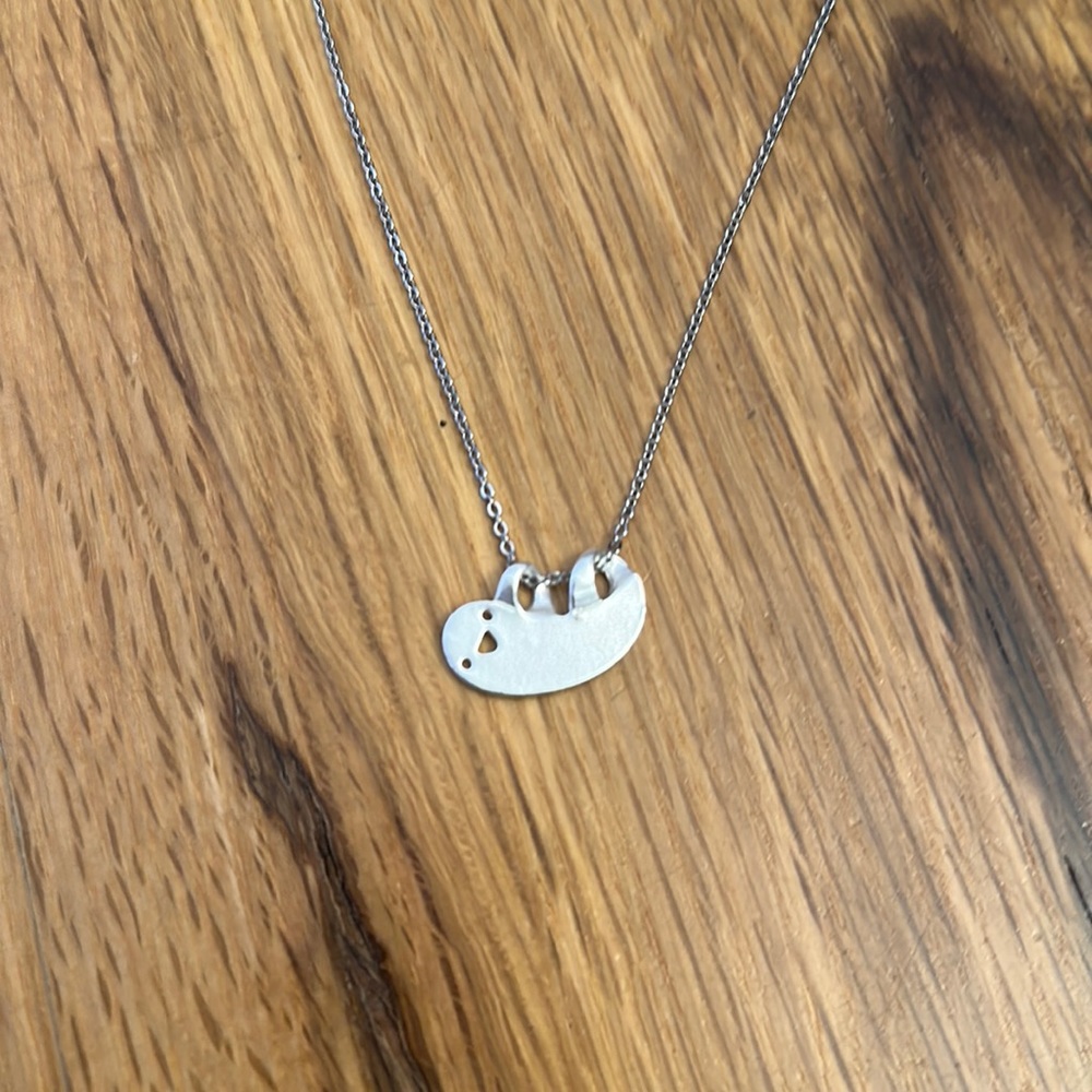 Sterling sliver sloth necklace